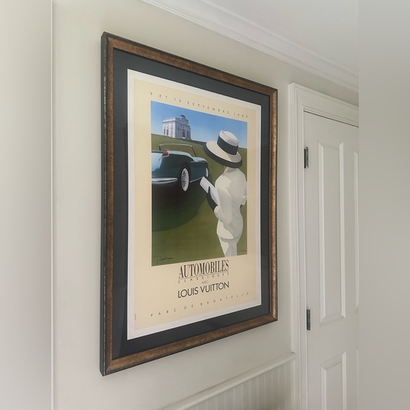 Louis Vuitton Original Linen Backed Original Razzia Ferrari Lithograph FRAMED - Picture 2 of 8